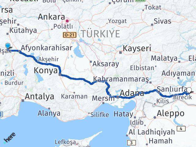 Kütahya Dumlupınar Şanlıurfa Arası Kaç Km - Yol Haritası