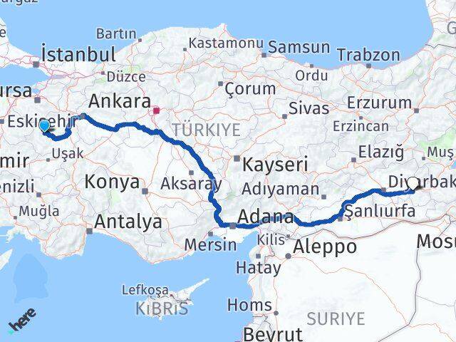 Kütahya Emet Batman Arası Kaç Km - Yol Haritası