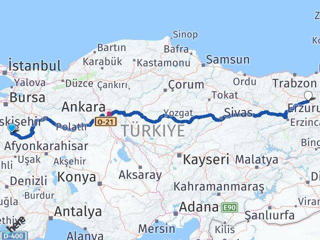 Kütahya Emet Bayburt Arası Kaç Km - Yol Haritası