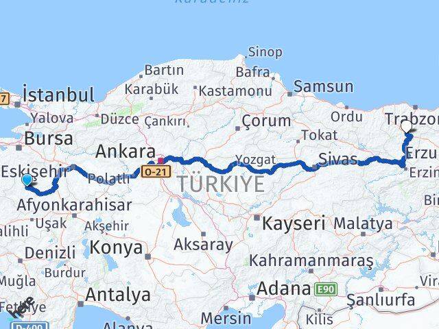 Kütahya Emet Gümüşhane Arası Kaç Km - Yol Haritası