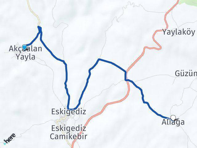 Akçaalan Aliağa Arası Kaç Km - Yol Tarifi