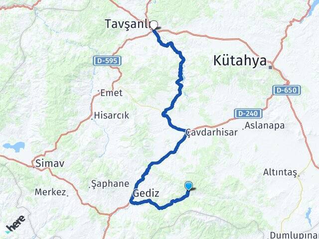 Gölcük Tavşanlı Otogarı Arası Kaç Km - Yol Tarifi