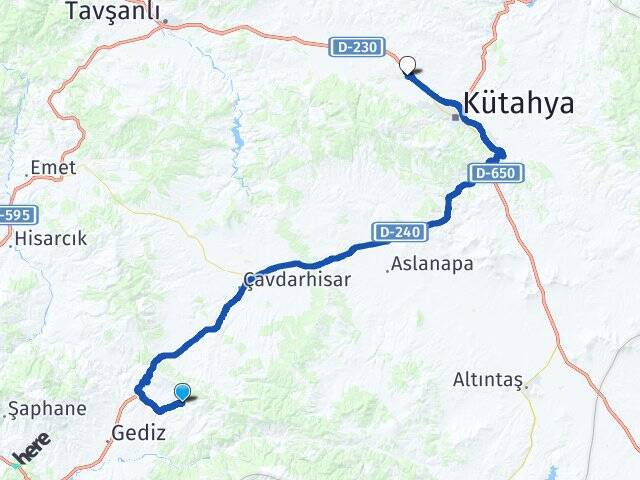 Kayacık Dumlupınar Üniversitesi Arası Kaç Km - Yol Tarifi