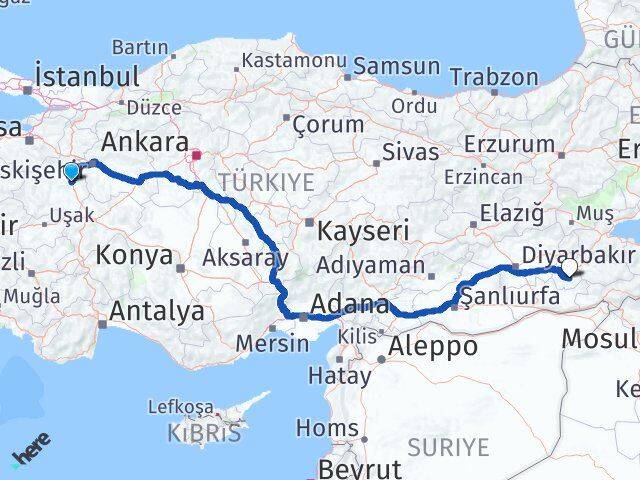 Kütahya Hasankeyf Batman Arası Kaç Km - Yol Haritası