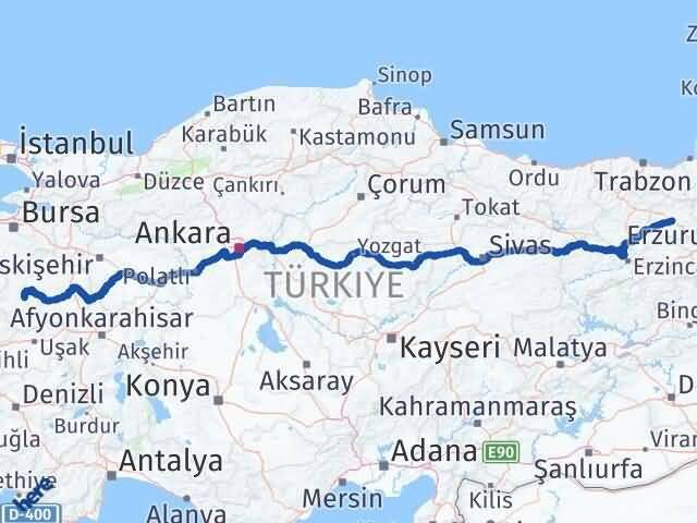 Kütahya Hisarcık Bayburt Arası Kaç Km - Yol Haritası