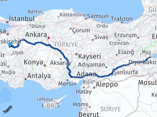 Kütahya Hisarcık Bitlis Arası Kaç Km - Yol Haritası