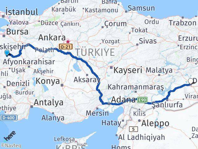 Kütahya Hisarcık Diyarbakır Arası Kaç Km - Yol Haritası