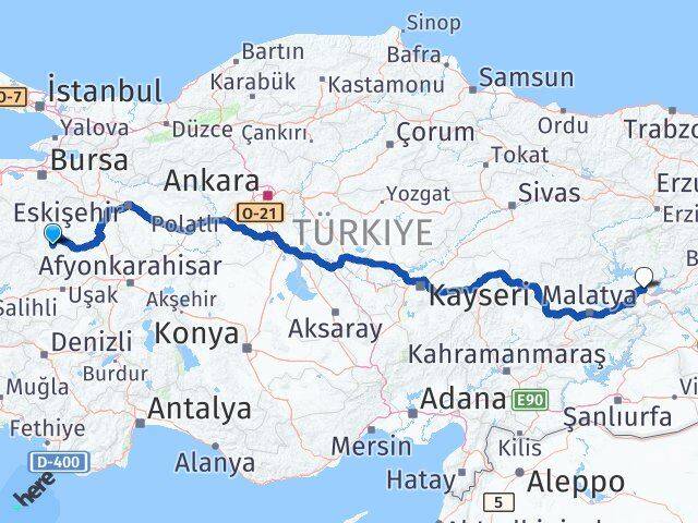 Kütahya Hisarcık Elazığ Arası Kaç Km - Yol Haritası