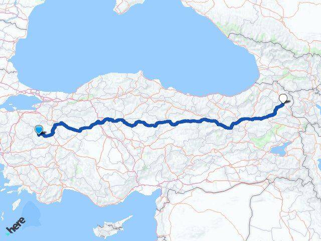 Kütahya Hisarcık Kars Arası Kaç Km - Yol Haritası