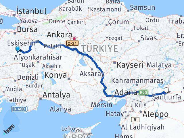 Kütahya Hisarcık Şanlıurfa Arası Kaç Km - Yol Haritası
