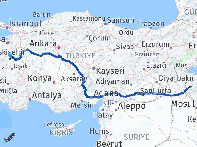 Kütahya Hisarcık Şırnak Arası Kaç Km - Yol Haritası