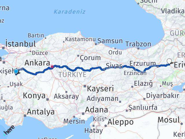 Kütahya Horasan Erzurum Arası Kaç Km - Yol Haritası
