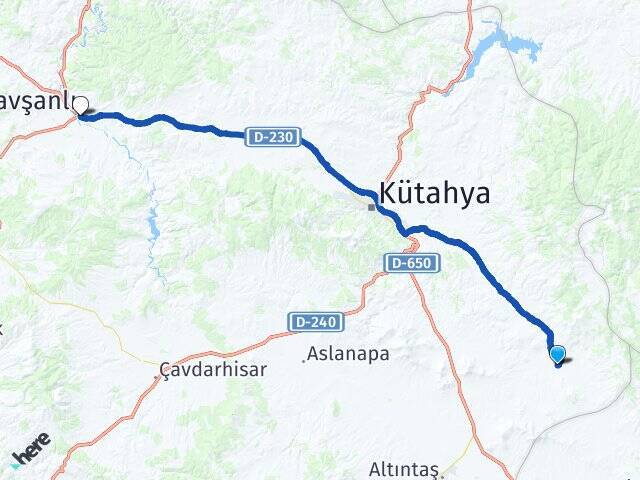 İhsaniye Tavşanlı Otogarı Arası Kaç Km - Yol Tarifi