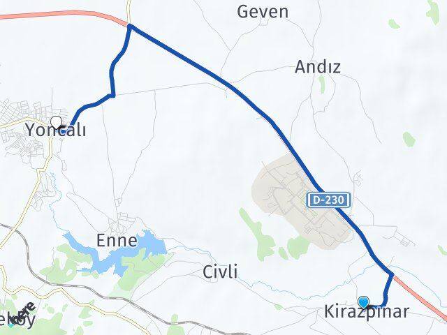 Kirazpınar Yoncalı Arası Kaç Km - Yol Tarifi