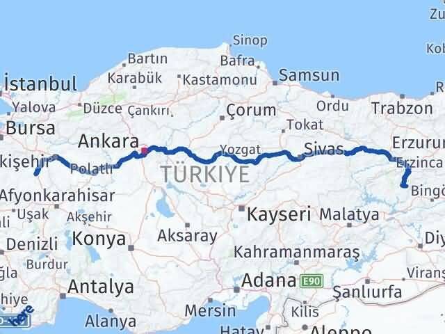 Kütahya Nazımiye Tunceli Arası Kaç Km - Yol Haritası
