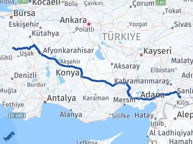 Kütahya Pazarlar Gaziantep Arası Kaç Km - Yol Haritası