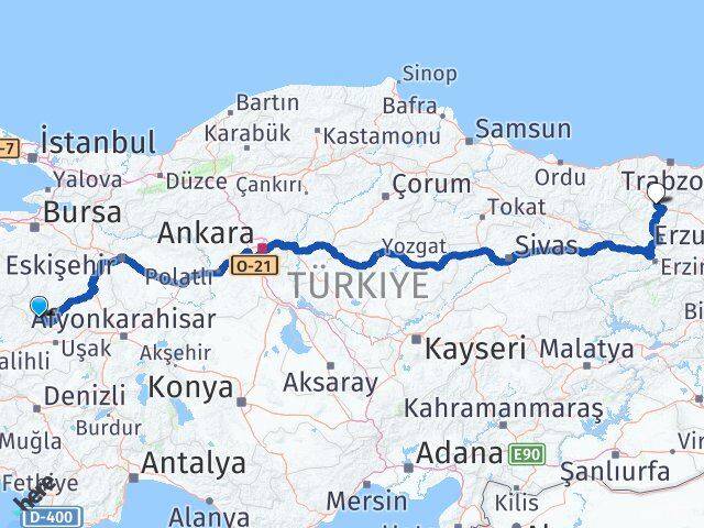 Kütahya Pazarlar Gümüşhane Arası Kaç Km - Yol Haritası