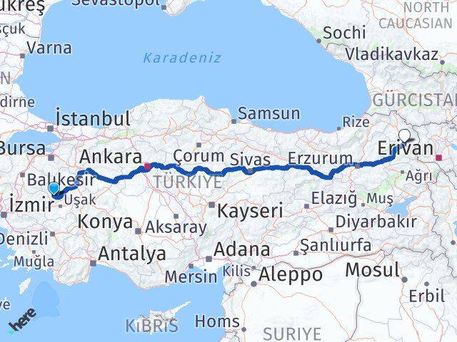 Kütahya Pazarlar Kars Arası Kaç Km - Yol Haritası