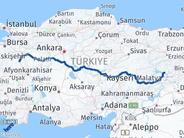 Kütahya Pertek Tunceli Arası Kaç Km - Yol Haritası