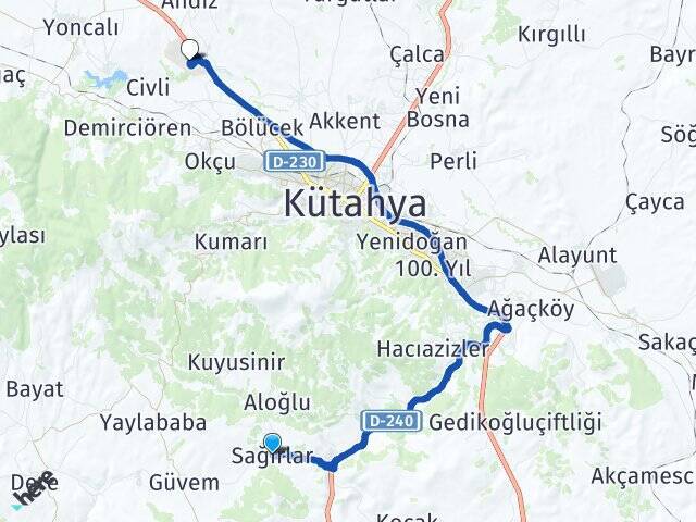 Sağırlar Kütahya Sağlık Bilimleri Üniversitesi Arası Kaç Km - Yol Tarifi