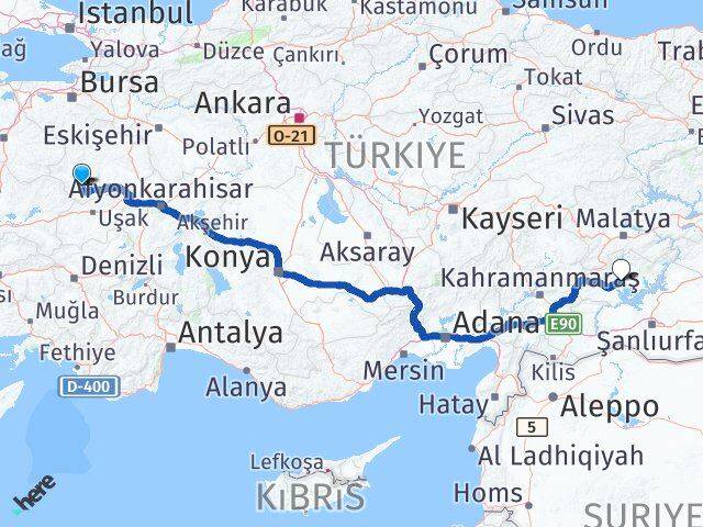 Kütahya Şaphane Adıyaman Arası Kaç Km - Yol Haritası