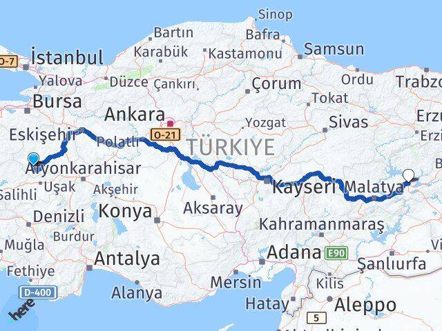 Kütahya Şaphane Elazığ Arası Kaç Km - Yol Haritası