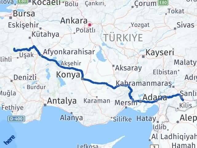 Kütahya Şaphane Gaziantep Arası Kaç Km - Yol Haritası