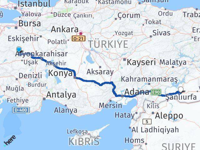 Kütahya Şaphane Şanlıurfa Arası Kaç Km - Yol Haritası