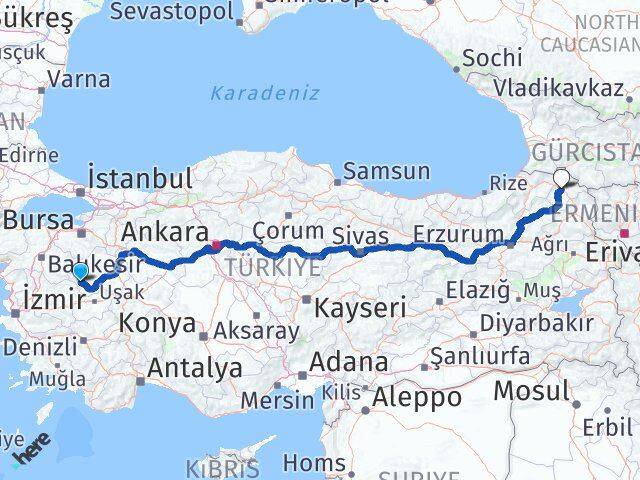 Kütahya Simav Ardahan Arası Kaç Km - Yol Haritası