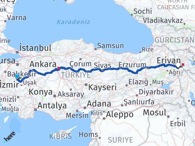 Kütahya Simav Iğdır Arası Kaç Km - Yol Haritası