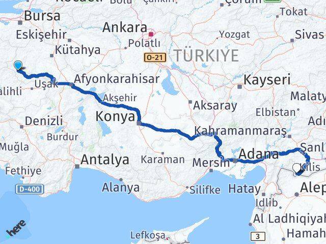 Kütahya Simav Kilis Arası Kaç Km - Yol Haritası