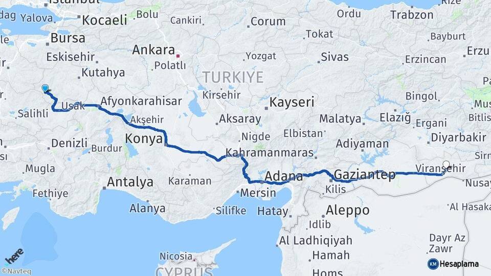 Kütahya Simav Mardin Arası Kaç Km - Yol Haritası