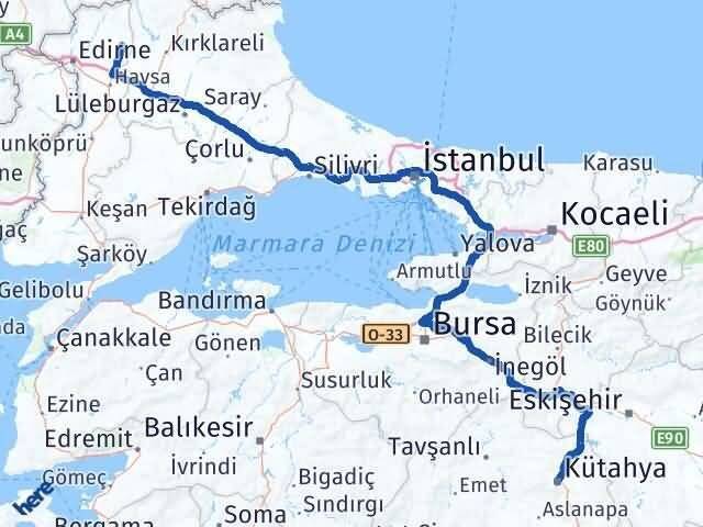 Kütahya Süloğlu Arası Kaç Km - Yol Tarifi