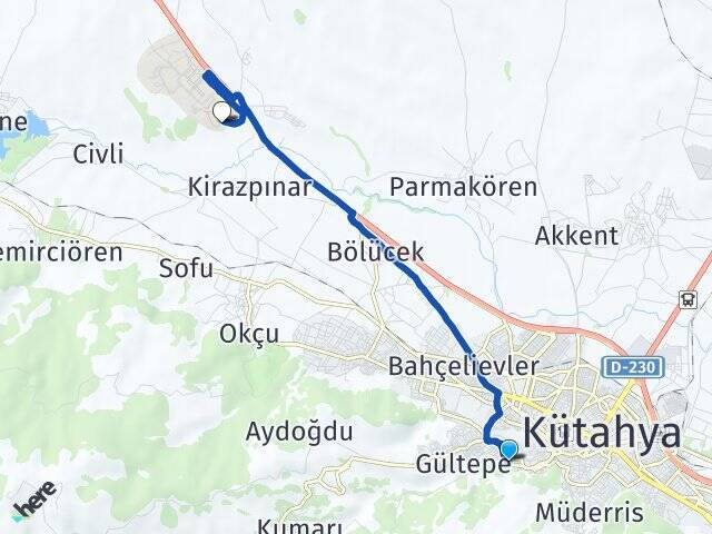 Sultanbağı Dumlupınar Üniversitesi Arası Kaç Km - Yol Tarifi