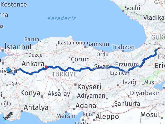 Kütahya Tavşanlı Ardahan Arası Kaç Km - Yol Haritası