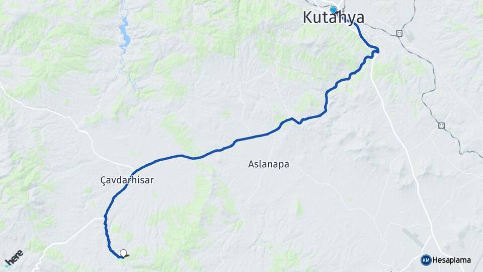 Kütahya Yağmurlar Gediz Arası Kaç Km - Yol Haritası