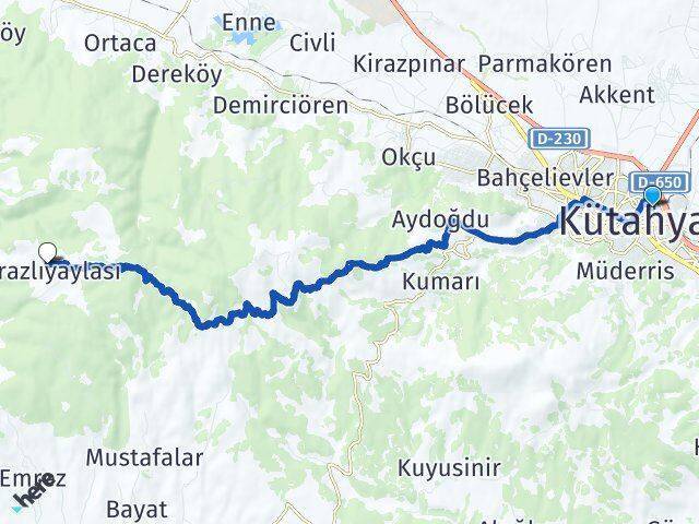 Yıldırım Beyazıt Kirazlıyaylası Arası Kaç Km - Yol Tarifi