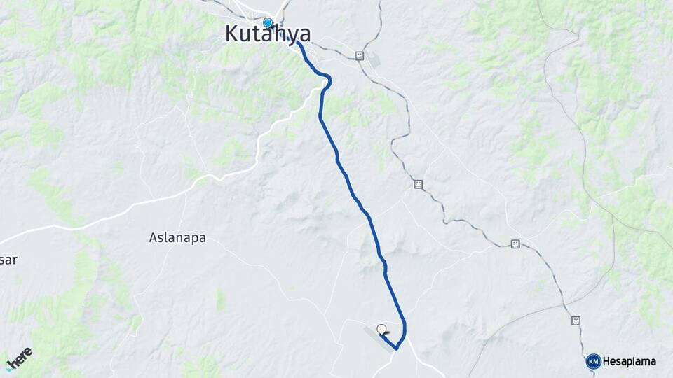 Kütahya Zafer Havalimanı Arası Kaç Km - Yol Haritası