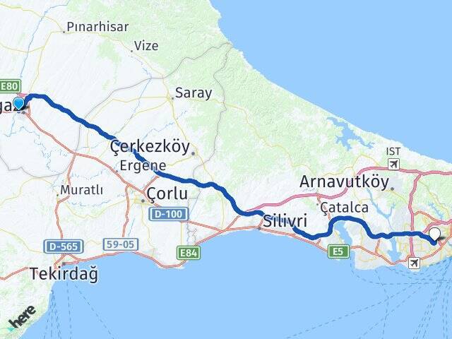 Lüleburgaz Otogarı Esenler Otogarı Arası Kaç Km - Yol Tarifi