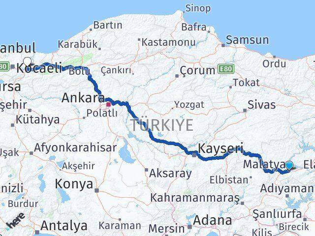 Malatya Adapazarı Sakarya Arası Kaç Km - Yol Haritası