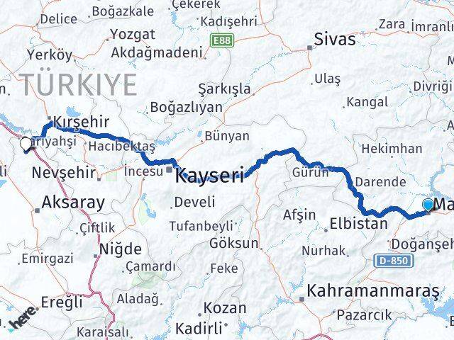 Malatya Ağaçören Aksaray Arası Kaç Km - Yol Haritası