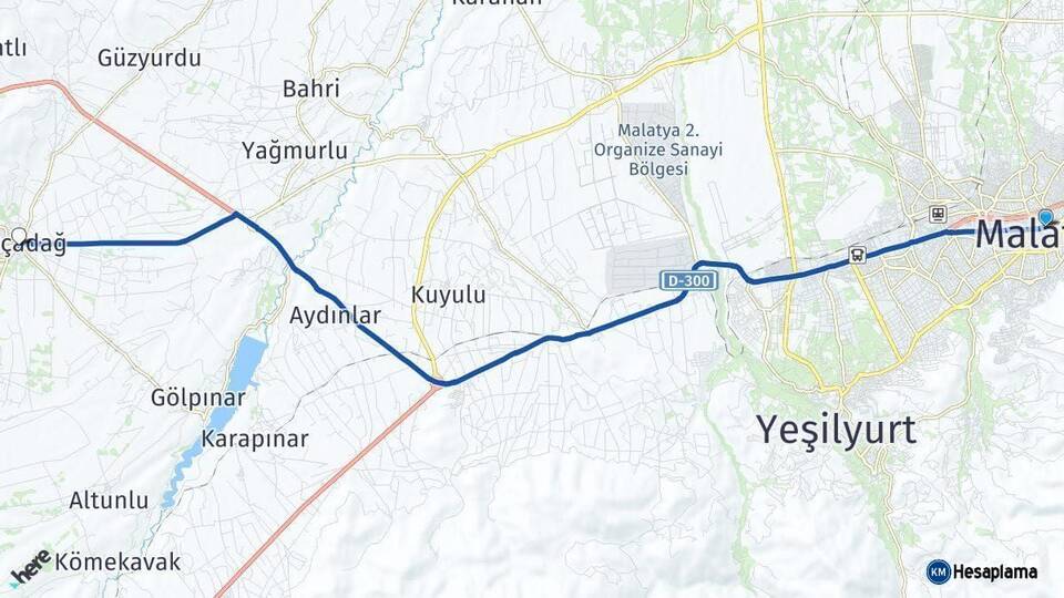 Malatya Akçadağ Arası Kaç Km - Yol Haritası