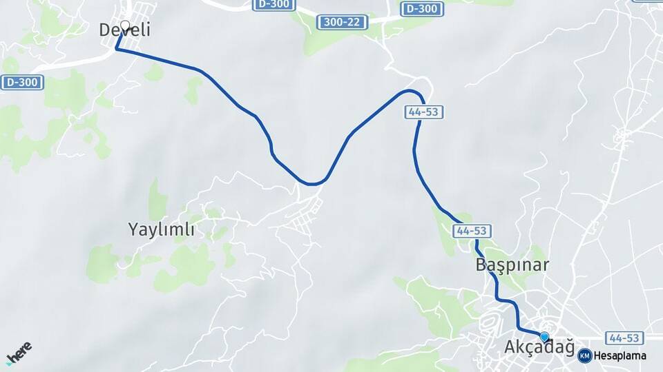Malatya Akçadağ Develi Akçadağ Arası Kaç Km - Yol Haritası