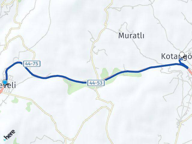 Develi Kotangölü Arası Kaç Km - Yol Tarifi