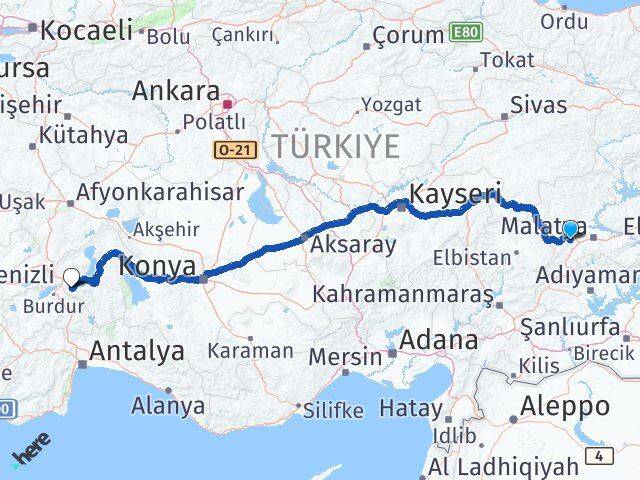 Akçadağ Isparta Arası Kaç Km - Yol Tarifi