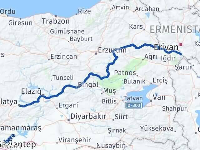 Malatya Aralık Iğdır Arası Kaç Km - Yol Haritası