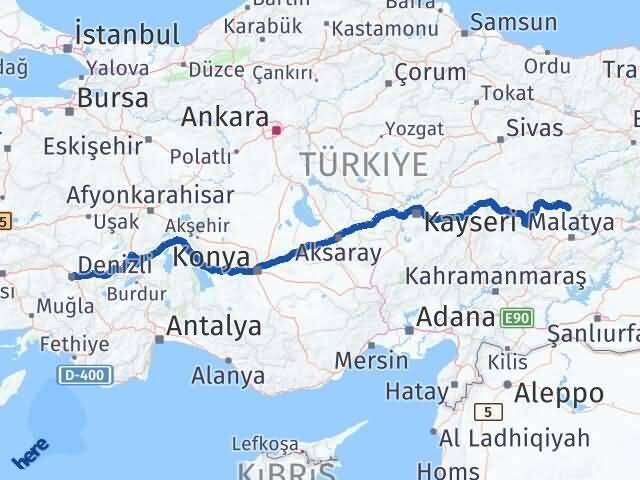 Arguvan Denizli Arası Kaç Km - Yol Tarifi
