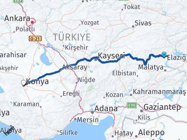 Arguvan Konya Arası Kaç Km - Yol Tarifi