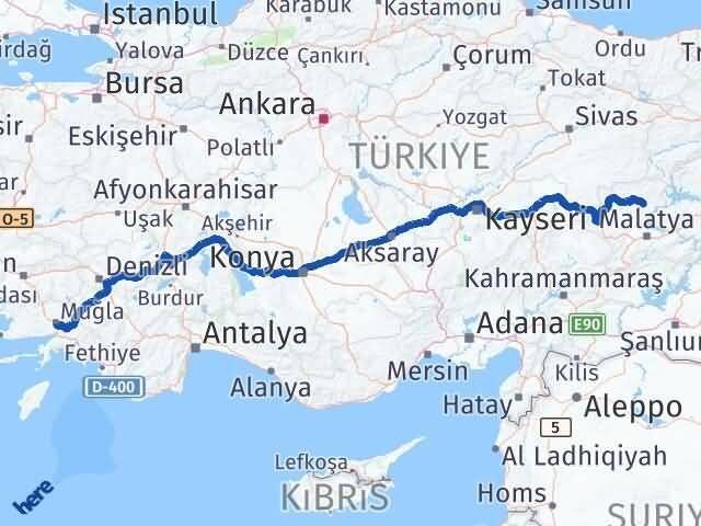Arguvan Muğla Arası Kaç Km - Yol Tarifi