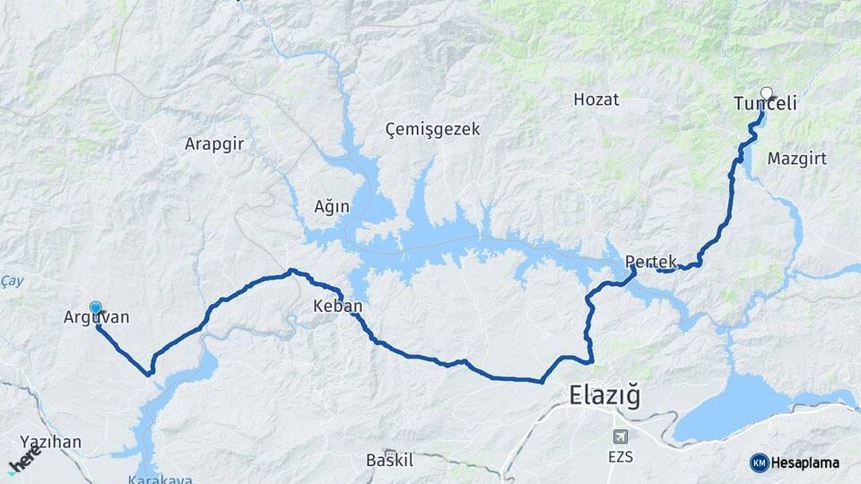 Arguvan Tunceli Arası Kaç Km - Yol Tarifi